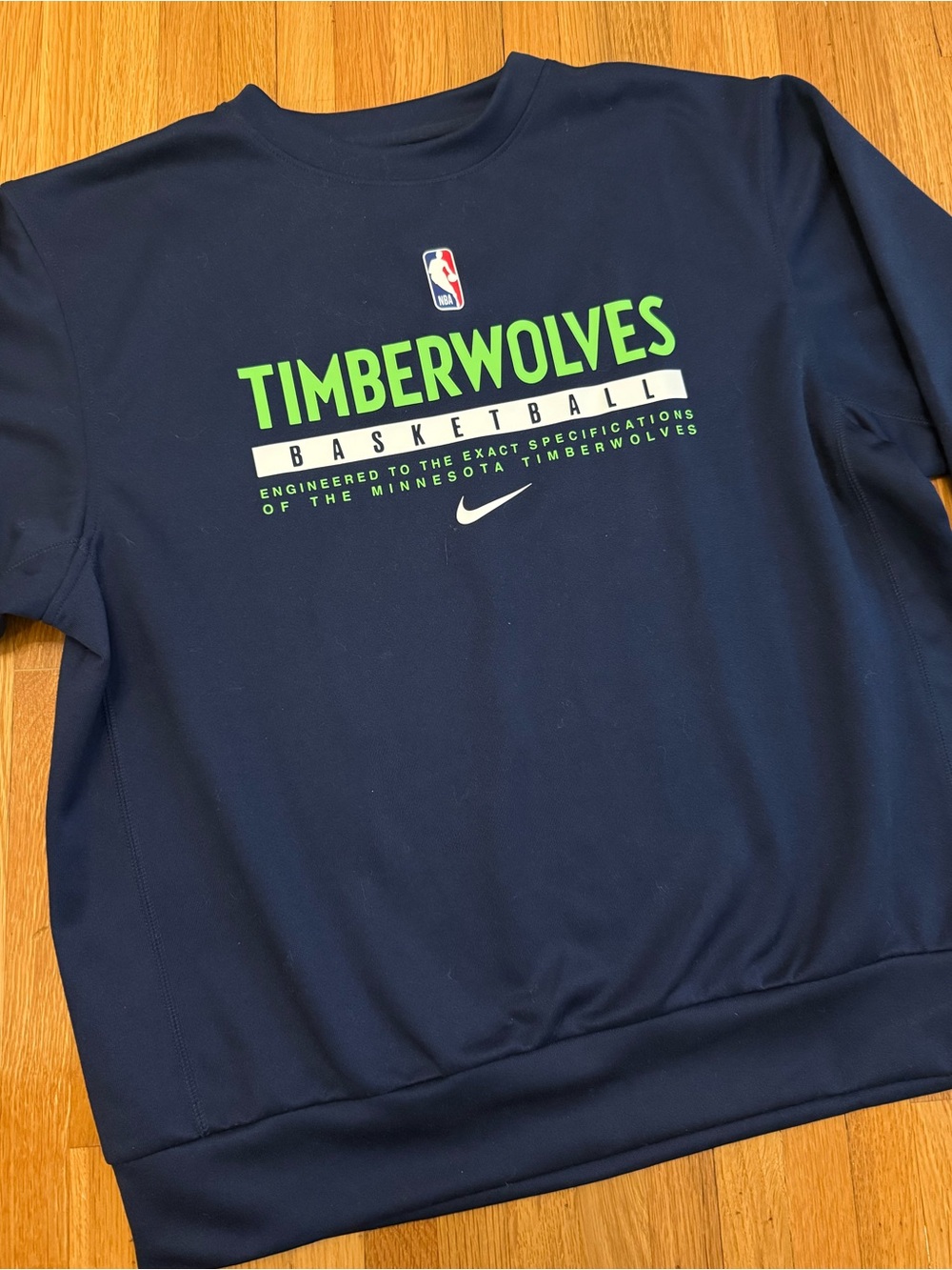 NBA Timberwolves Team Issued Nike Crewneck Warm Up Sweatshirt